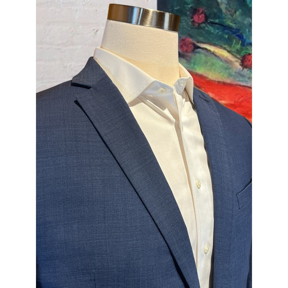 Alfani 40-42R Slim Royal Cobalt Blue Nailhead Casual Blazer Sport Suit Jacket - Picture 5 of 16